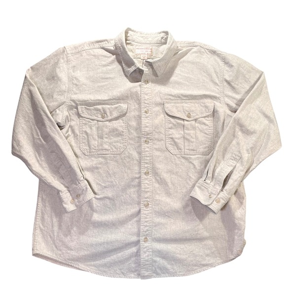 Filson Garment Men's XXL Tan Long Sleeve 100% Cotton Flannel Shirt